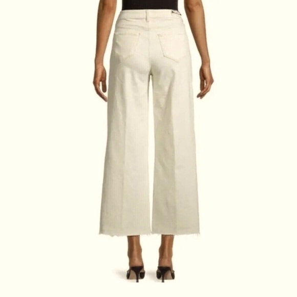 NWOT L’AGENCE Danica Wide Leg High Rise crop Jeans Macadamia - Picture 2 of 12